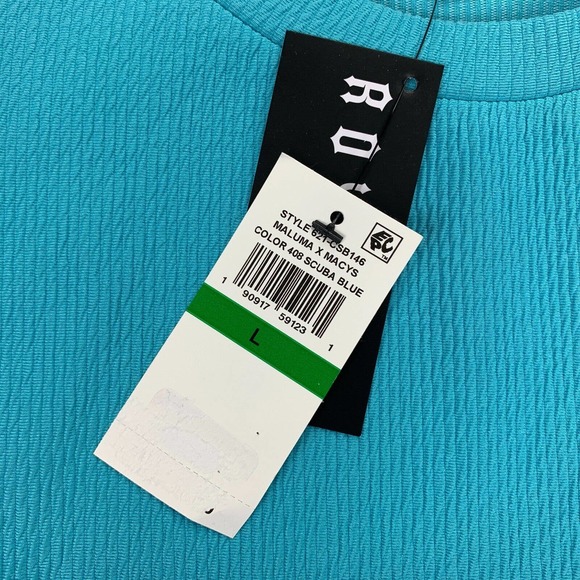 Royalty by Maluma Mens Textured Ottoman Stripe Short Sleeve T-Shirt Turquoise L - Picture 2 of 5